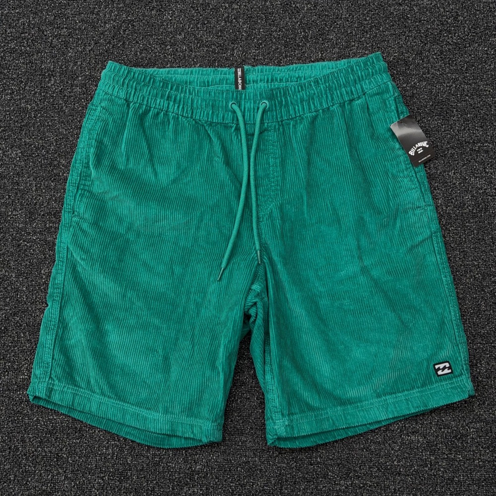 Billabong Mike EW Short 20 Mens Large Green Corduroy Elastic Waist Shorts NEW